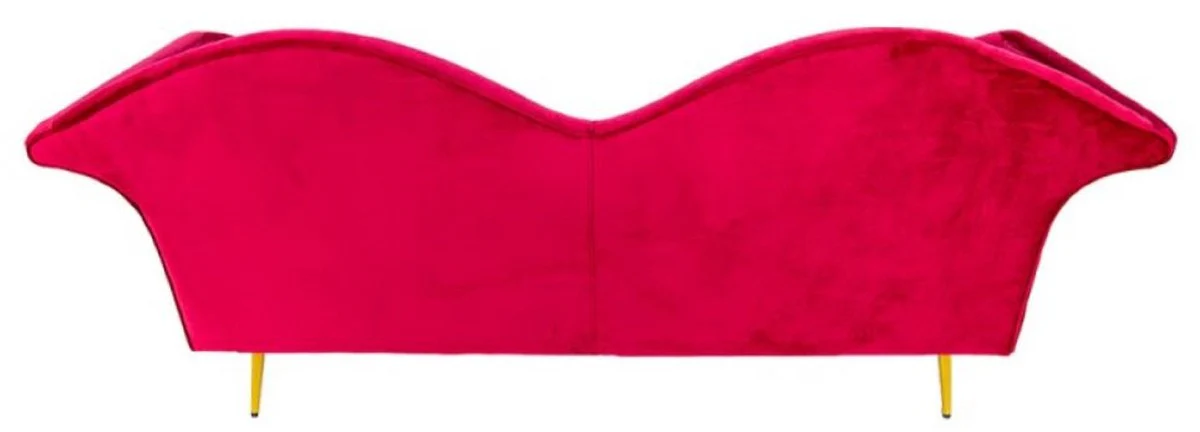 Luxury designer 3-seater sofa red / gold 215 x 73 x H. 85 cm - living room sofa - living room furniture - luxury furniture - designer furniture - living room furnishings - luxury furnishings