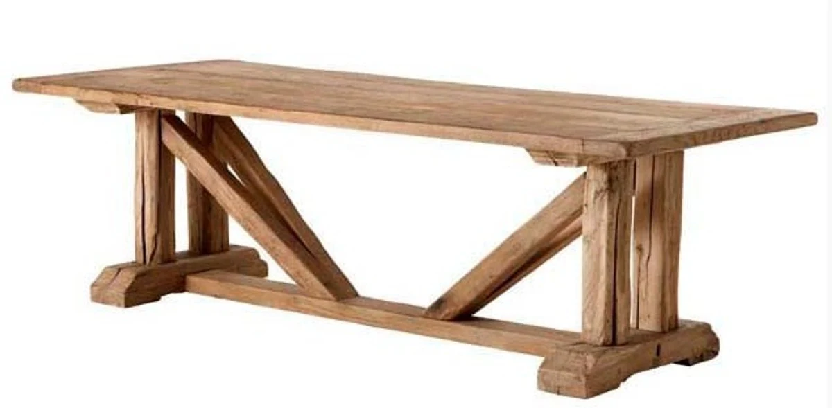 Vintage rustic solid oak dining table 230 x 100 cm - country house style table made of solid oak wood