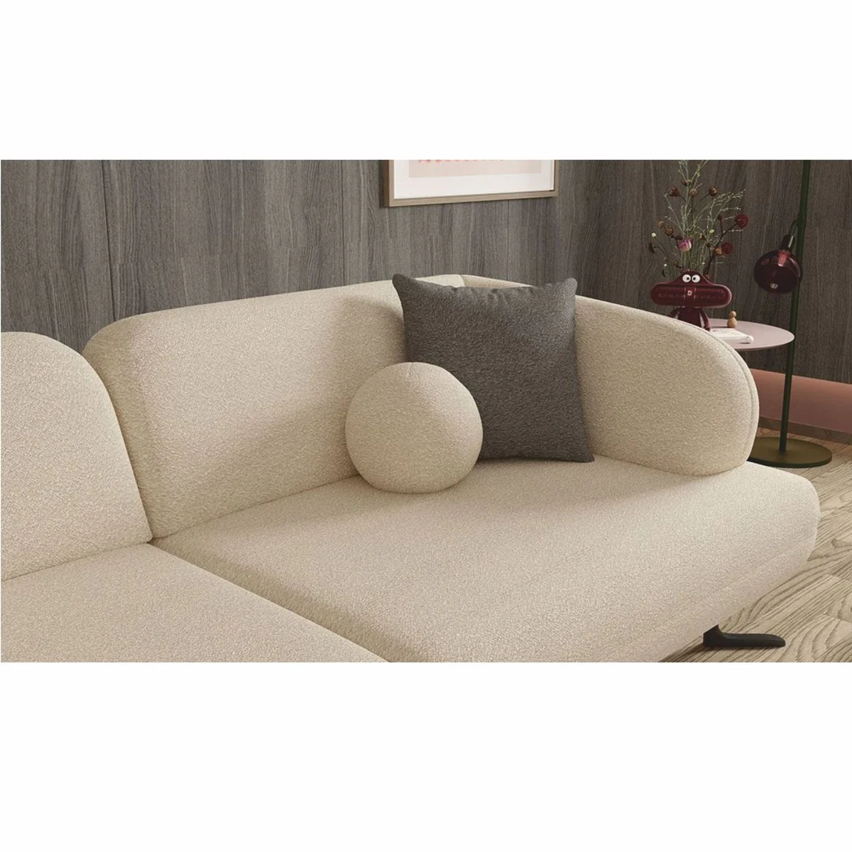 Luxury 2 seater sofa with adjustable backrests cream / black 169 cm - luxury furniture