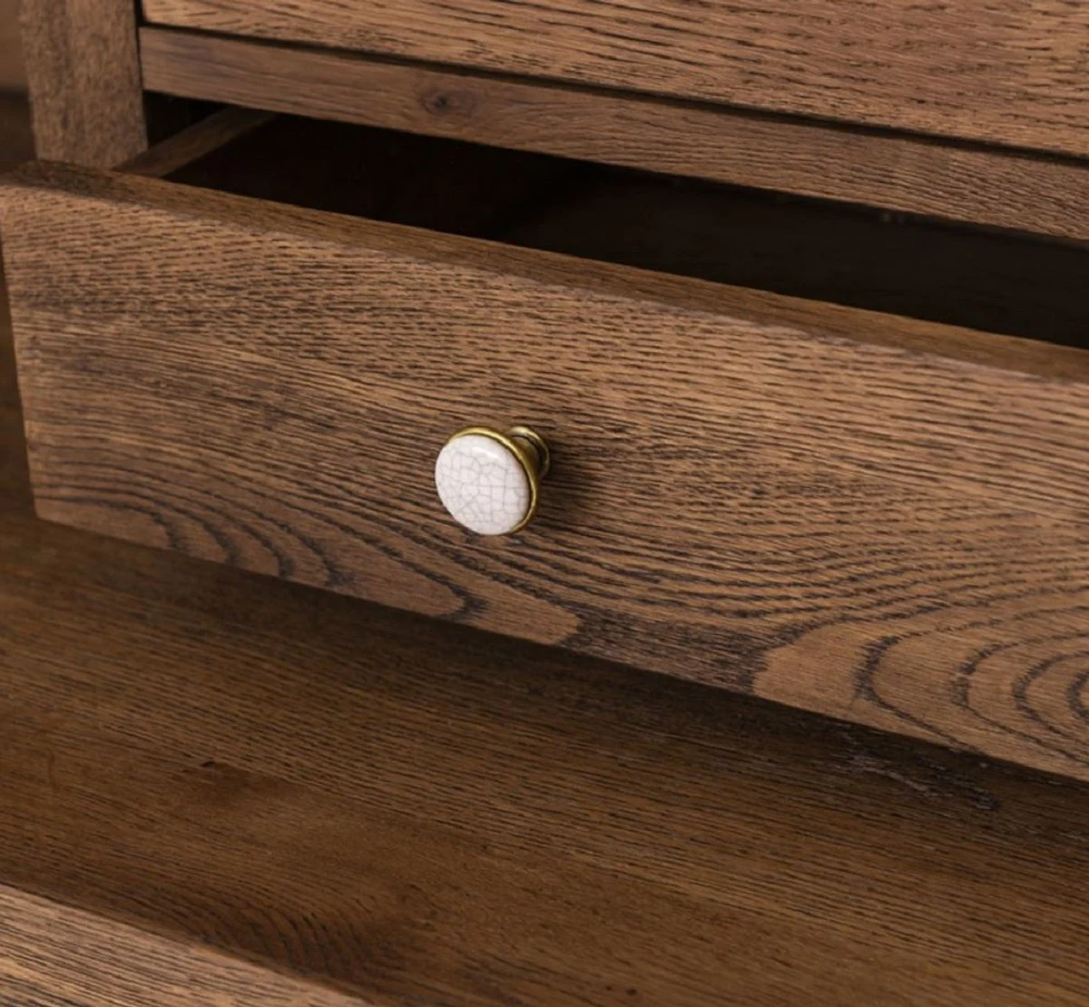 Country house style dining room cabinet dark brown 137 x 50 x H. 197 cm - solid wood kitchen cabinet - dining room furniture in country house style - country house style dining room furnishings