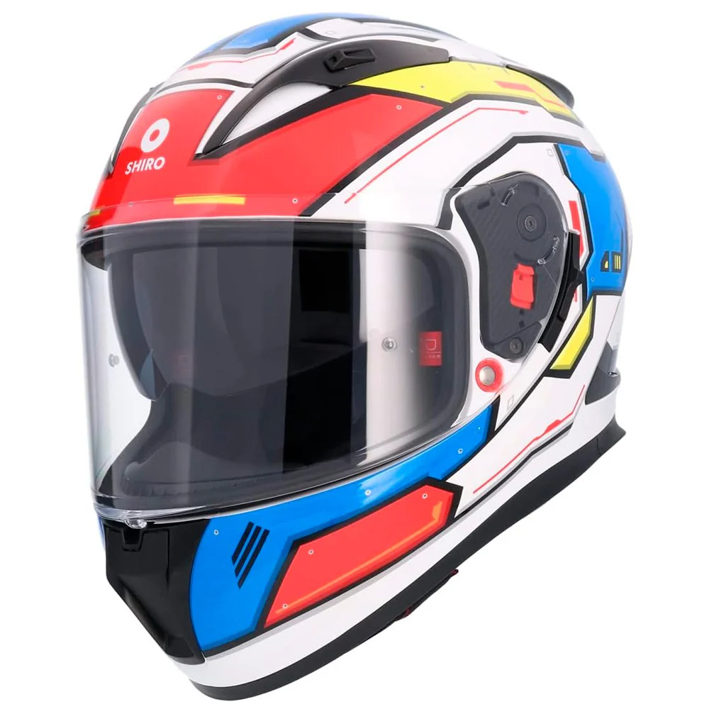 SHIRO SH-605 SHADOW HELMET WHITE / BLUE / RED