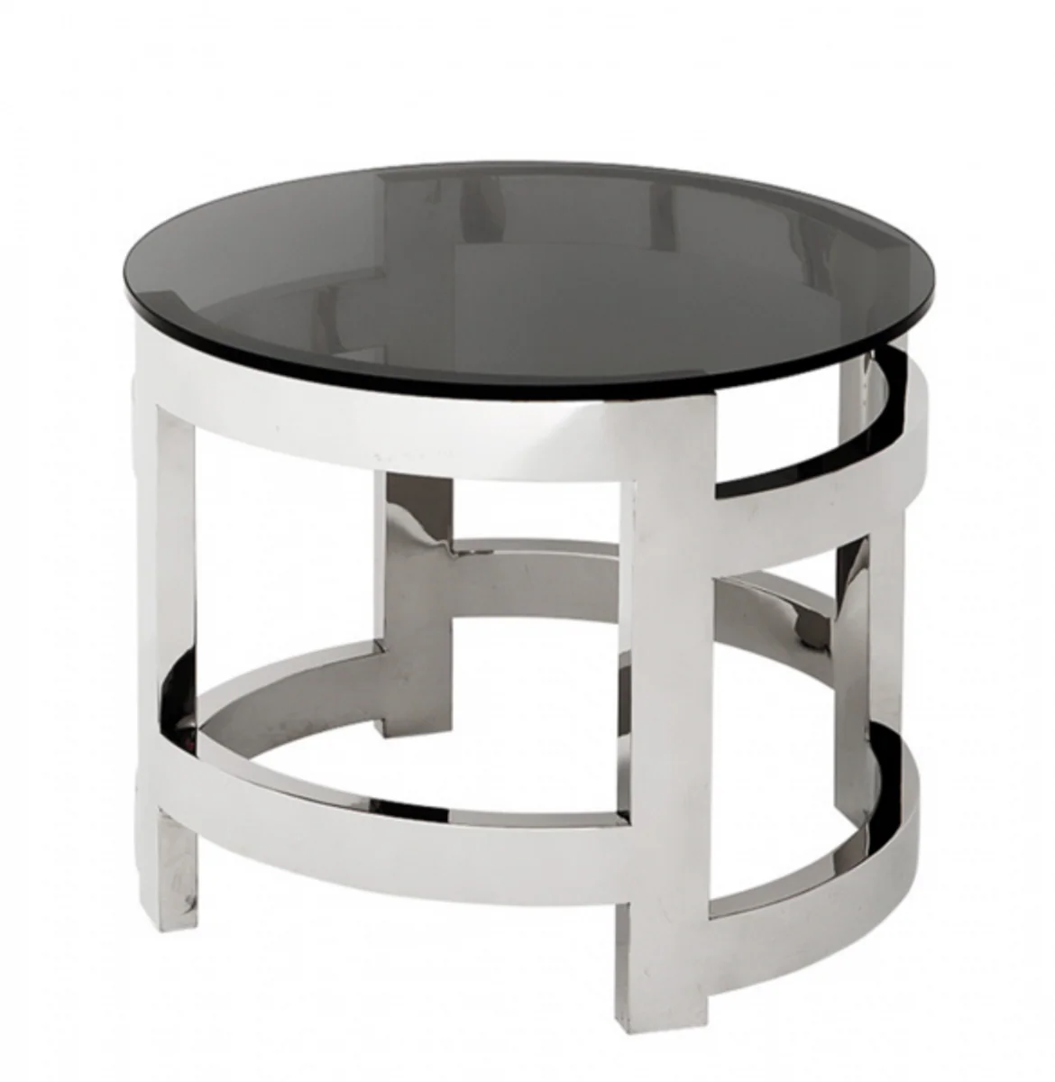 Luxury Art Deco designer side table with smoked glass 60 x H. 50 cm - luxury quality