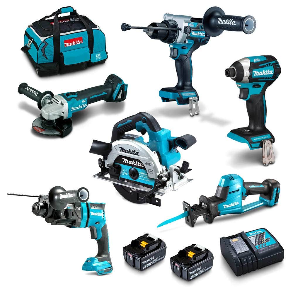 MAKITA 18V 6 Stück 2 x 5.0Ah Combo Kit DLX6125TX1