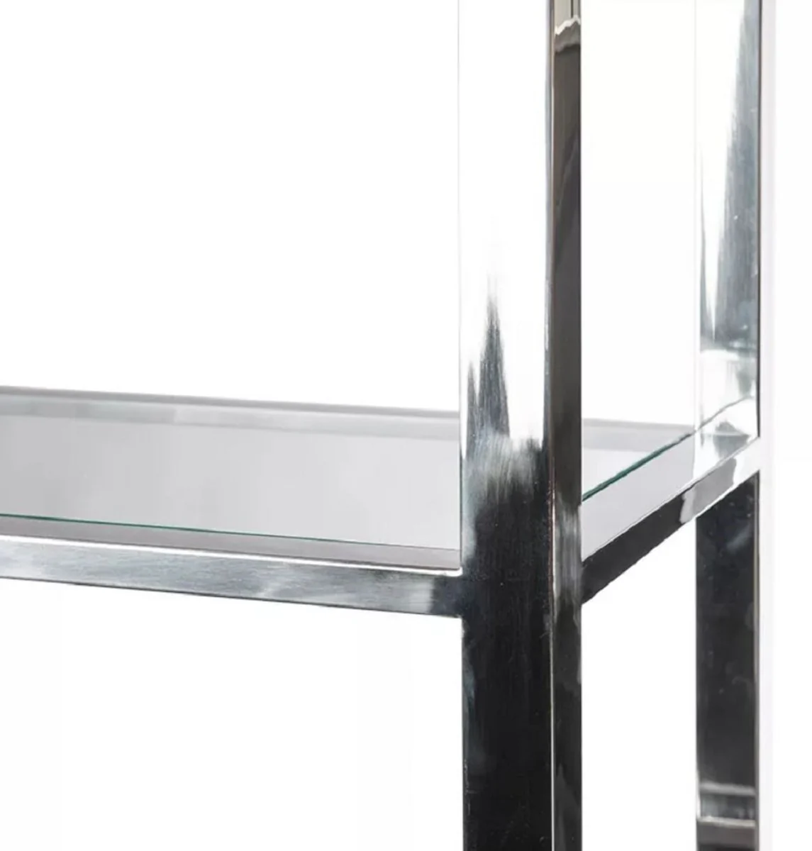 Shelf cabinet with ladder black / silver 219 x 43 x H. 240 cm - bookcase - living room cabinet - office cabinet - living room furniture - office furniture - luxury furniture