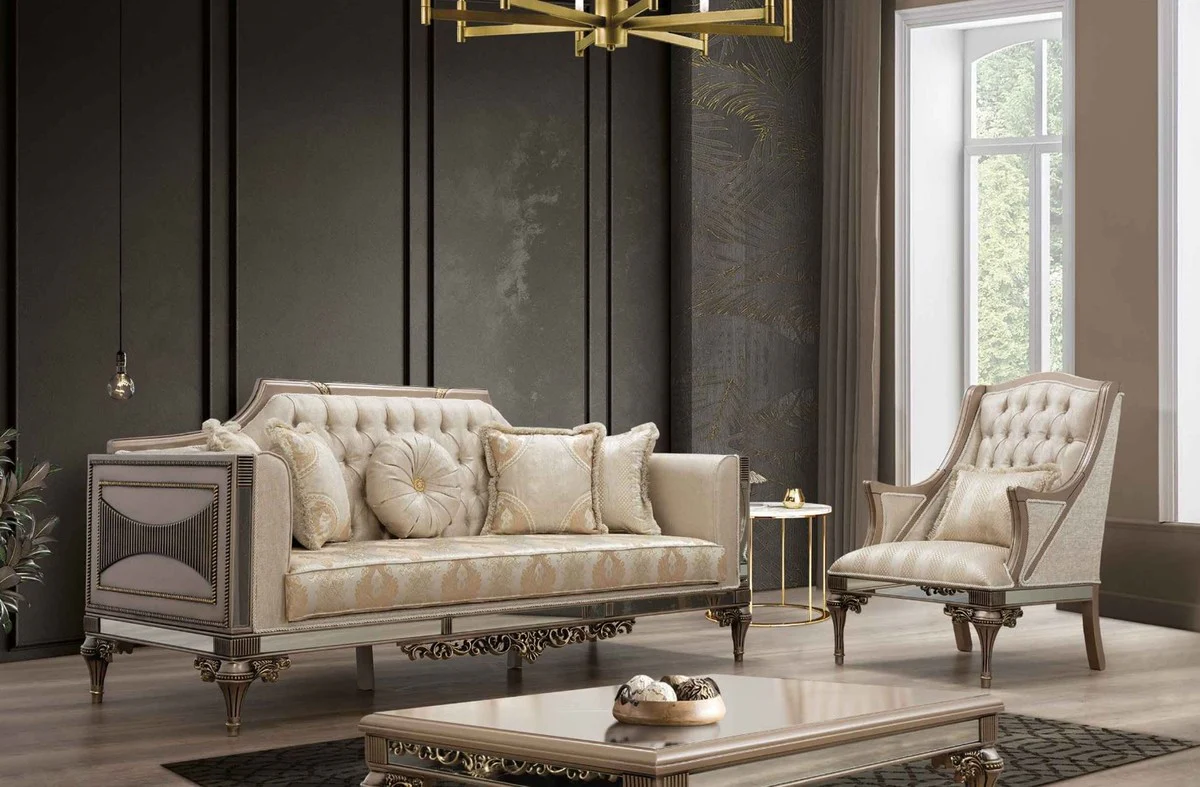 Luxury Baroque Sofa - Handmade Living Room Sofa in Baroque Style - Baroque Living Room & Hotel Furniture - Noble & Magnificent