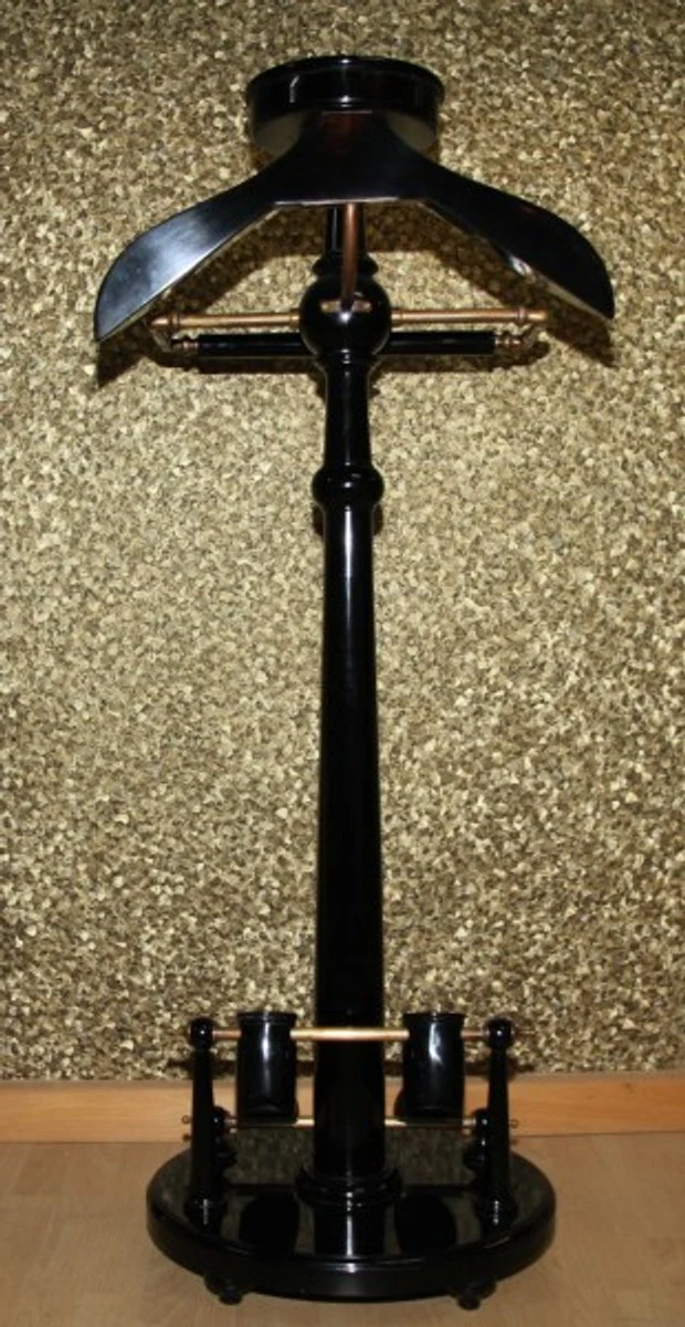 Designer Luxury Coat Rack New York Banker Style - Black / Brass - Dressboy - Clothes Rack Suit Rack - Baroque Empire Art Deco Art Nouveau Mute Servant Men