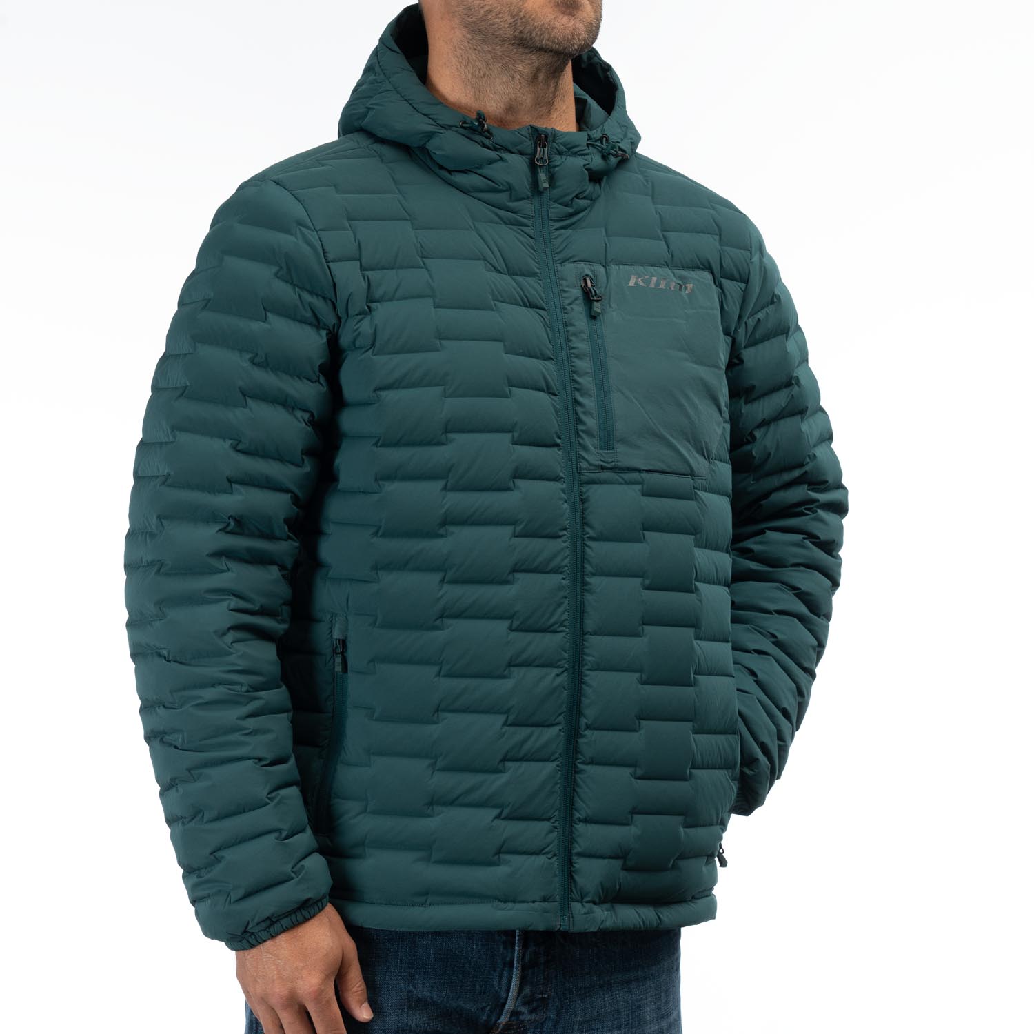 Boulder stretch down jacket with hood