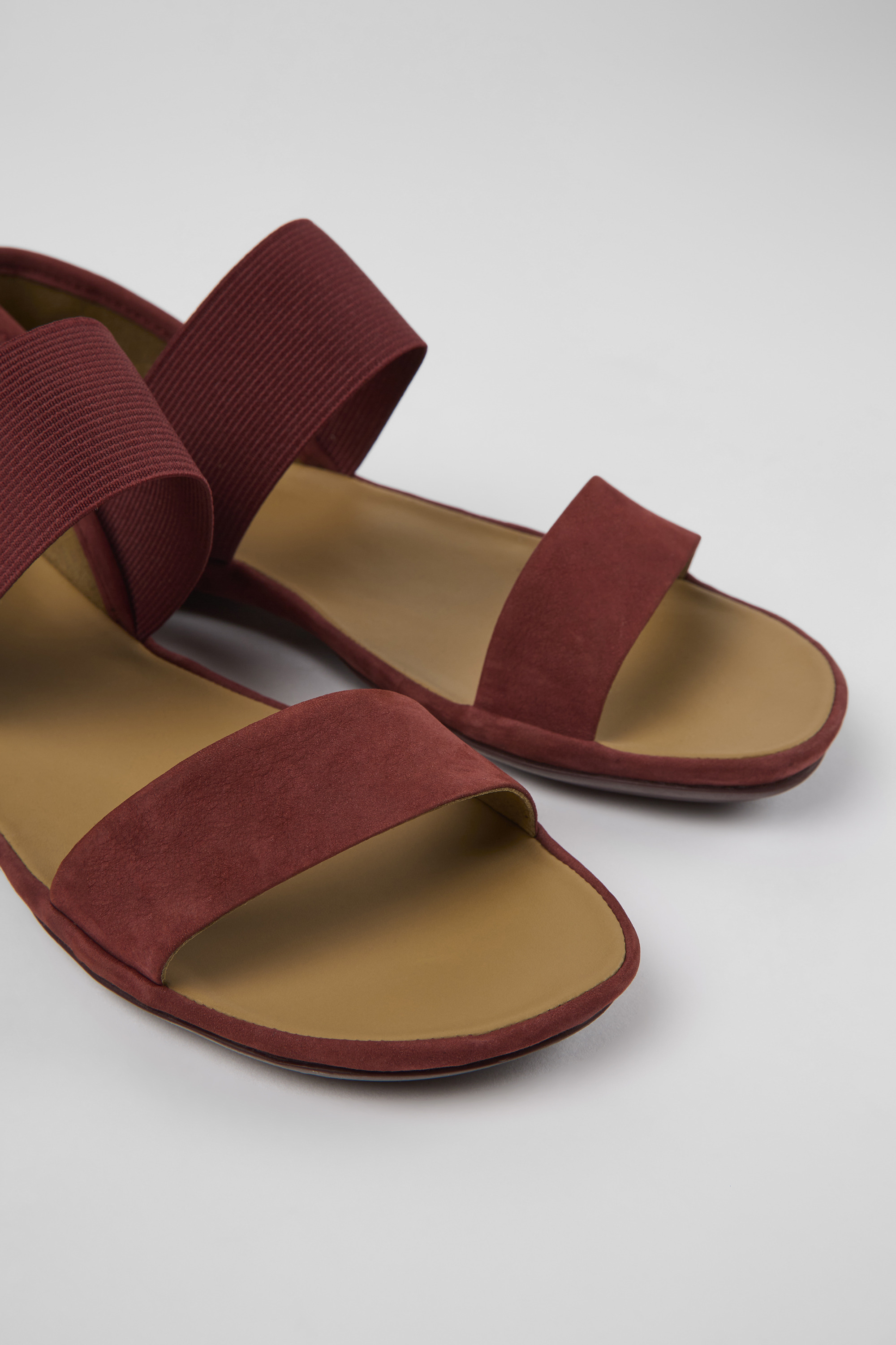 Rechts - Burgund Nubuck Sandalen für Frauen