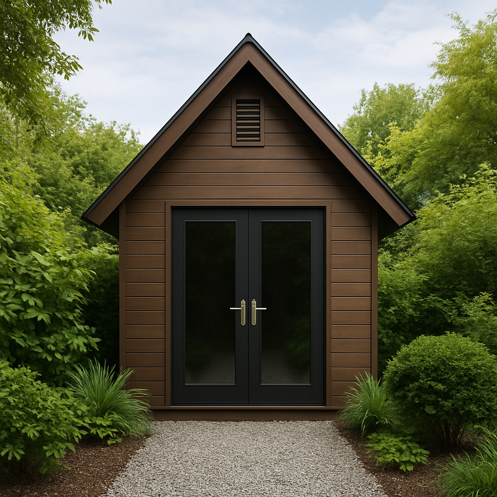 Gartenhaus aus Holz, braun-schwarz, Kunstholz, für den Außenbereich, 220 × 200 × 260 cm