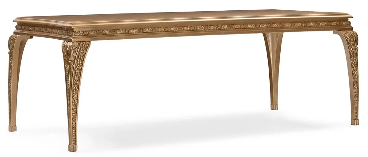 Luxury Baroque Dining Table Gold - Rectangular Baroque Style Kitchen Table - Luxury Dining Room Furniture in Baroque Style - Baroque Dining Room Furniture - Baroque Furnishings