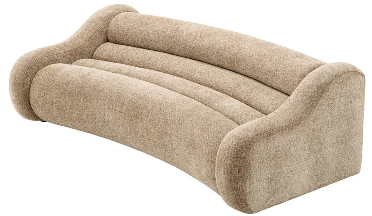 Luxury sofa sand color 230 x 120 x H. 71 cm - Curved living room sofa - Living room furniture - Luxury furniture - Living room furnishings - Luxury furnishings - Luxury quality
