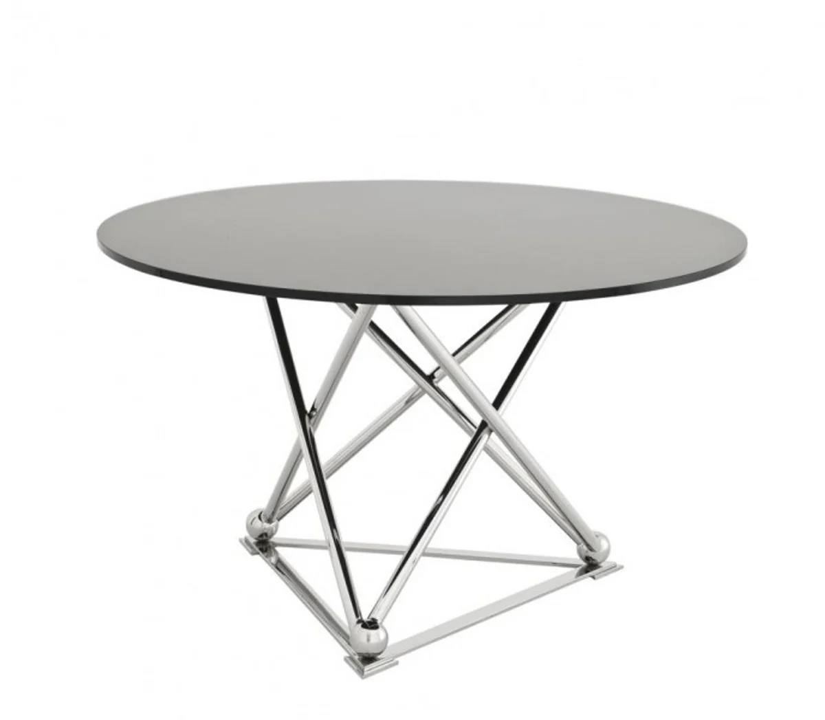 Designer luxury dining table with black glass 130 x H. 75 cm - Dining room table