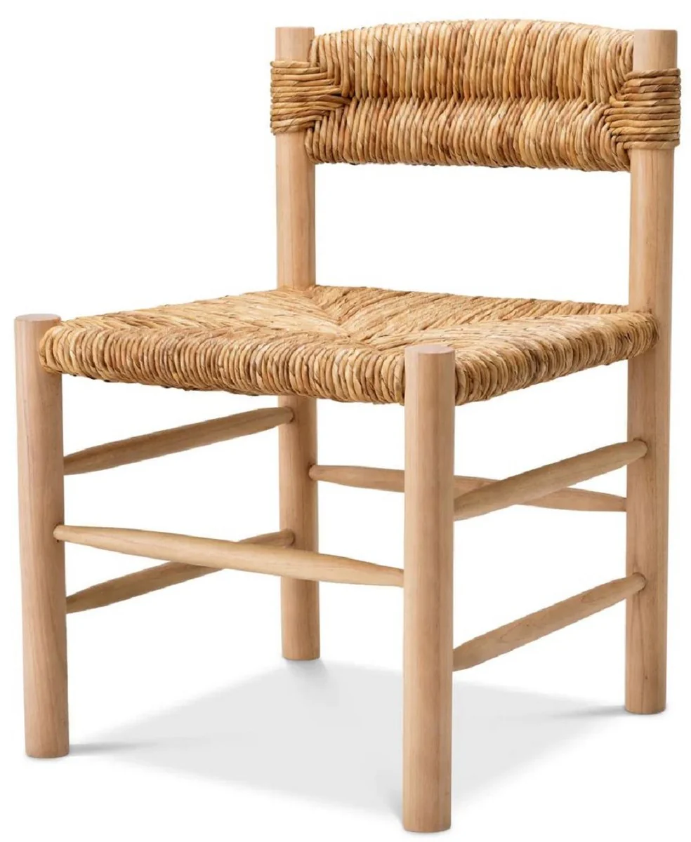 Luxury dining room chair natural colors 54 x 62.5 x H. 80.5 cm - solid wood kitchen chair - dining room furniture - luxury furniture - dining room furnishings - luxury furnishings
