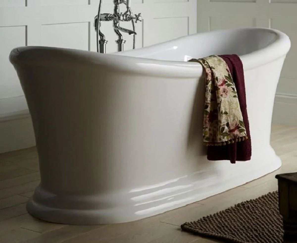 Luxury Art Nouveau acrylic bathtub white 164 x 70.5 x H. 71 cm - Curved freestanding retro antique bathtub - Baroque & Art Nouveau bathroom furniture