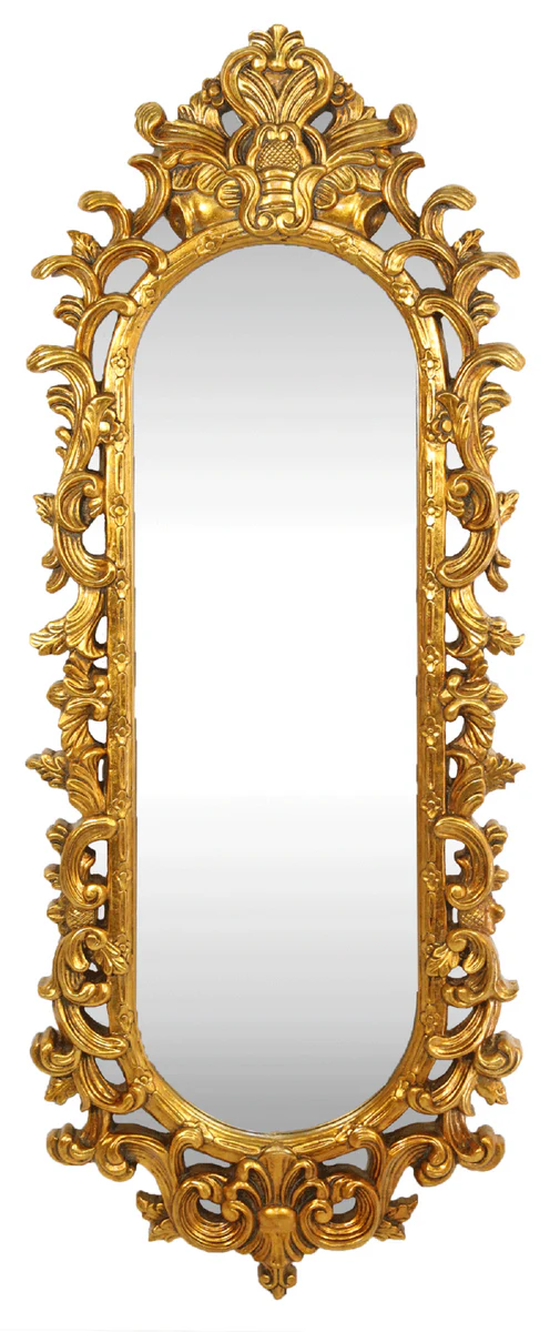 Baroque wall mirror gold 55 x H. 125 cm - handmade wardrobe mirror - noble and magnificent