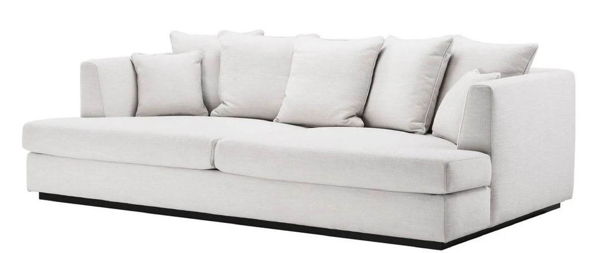 Luxury living room sofa white / black 265 x 151 x H. 90 cm - Couch with 7 cushions - Luxury living room furniture