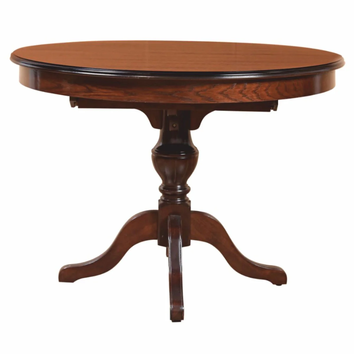 Luxury baroque dining table brown Ø 120 cm - baroque style dining room furniture