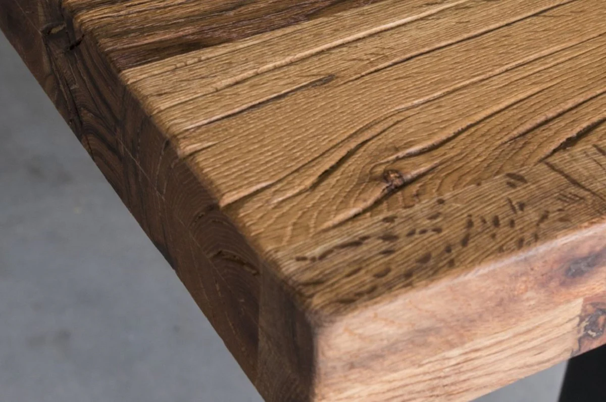 Luxury bar table natural colors / black - various sizes - bar table with solid wood table top and steel legs - bar furniture - bistro furniture - catering furniture - luxury furniture