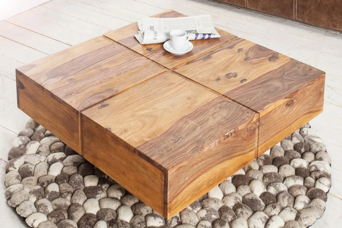 Designer solid wood coffee table natural 80 x 30 cm - salon living room table