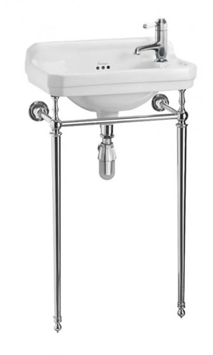 Art Nouveau standing guest toilet washbasin white / chrome W 51cm - Art Deco washbasin baroque antique style