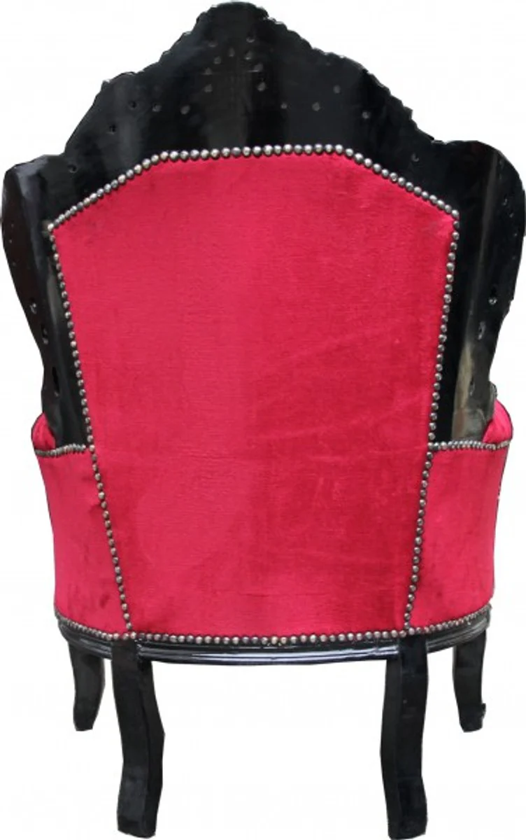 Baroque armchair King Bordeaux/Black with Bling Bling glitter stones