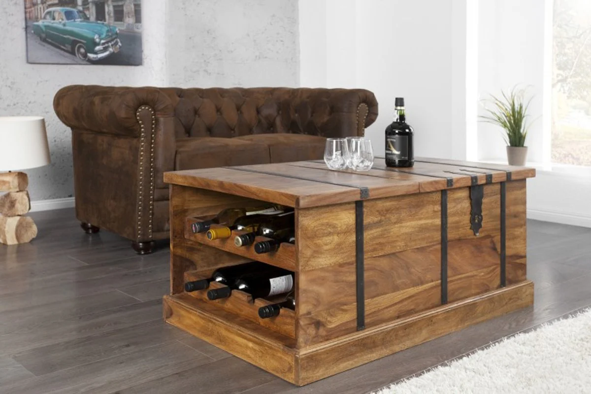 Designer bar coffee table natural colors 100cm x 60cm x H40cm - living room furniture in country house style