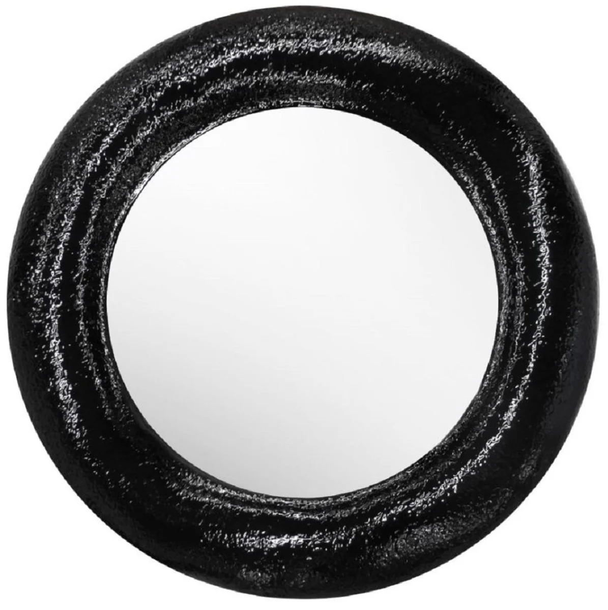 Luxury mirror black Ø 120 cm - round fiberglass wall mirror - living room mirror - cloakroom mirror - luxury collection