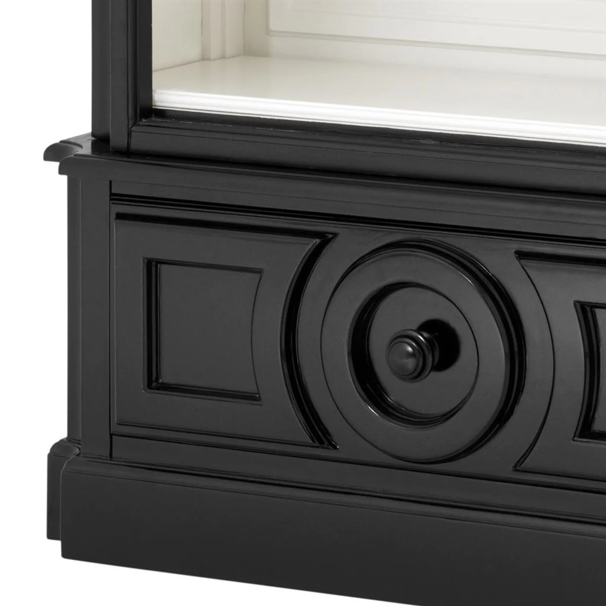 Luxury books cabinet black living room cabinet baroque art nouveau rococo showcase shop furniture