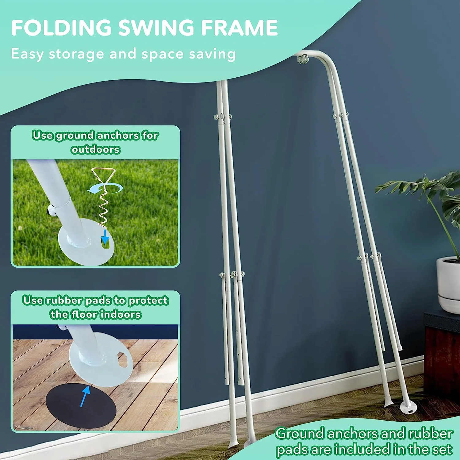 Babyschaukel aus Segeltuch, hängender Schaukelsitz aus Holz mit Sicherheitsgurt, langlebiger Baby-Hängemattenstuhl, Außen- und Innenschaukel für Kinder, Montagezubehör im Lieferumfang enthalten, Elfenbeinfarben