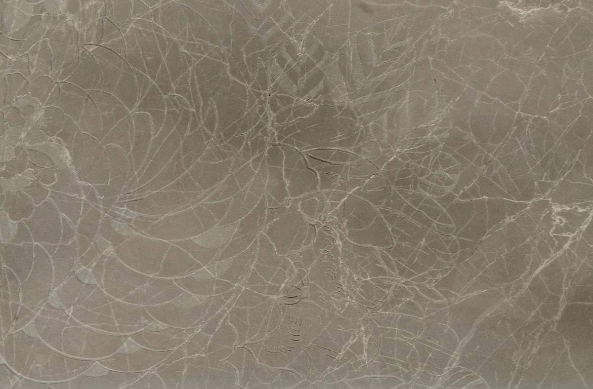 Designer coffee table gray with pattern / black 75 x 58 x H. 35 cm - luxury living room table with marble top