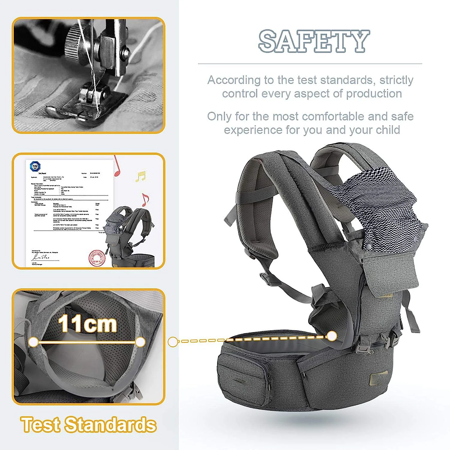 Baby – Tragehilfe, 6-in-1-Babytrage mit Taillenhocker, Babytrage mit Hüftsitz zum Stillen, Einheitsgröße – passend für Neugeborene, Säuglinge und Kleinkinder (blau)