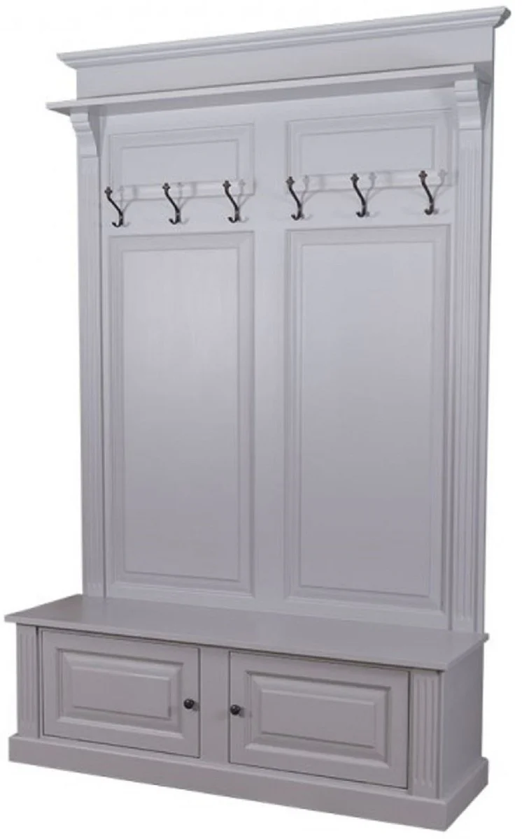 Country house style solid wood wardrobe gray 140 x 41 x H. 210 cm - wall wardrobe - hallway cabinet - hallway furniture - wardrobe furniture - country house style furniture