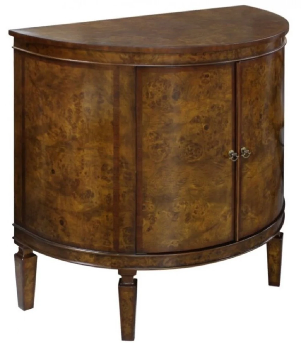 Luxury Art Nouveau chest of drawers light brown / brown 84 x 45 x H. 83 cm - Small semi-circular cabinet with 2 doors