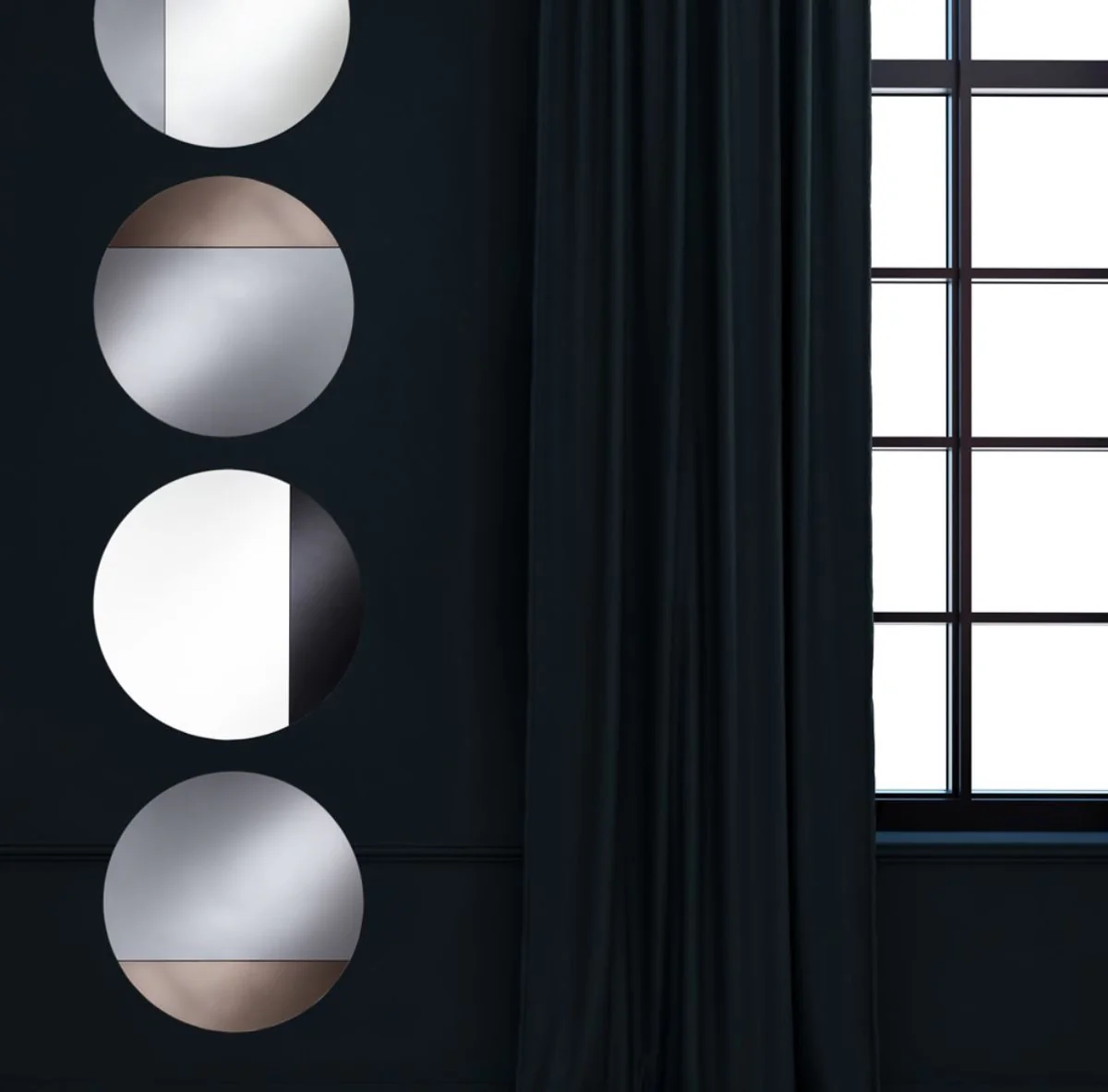 Luxury mirror gray Ø 58 cm - designer furniture & accessories