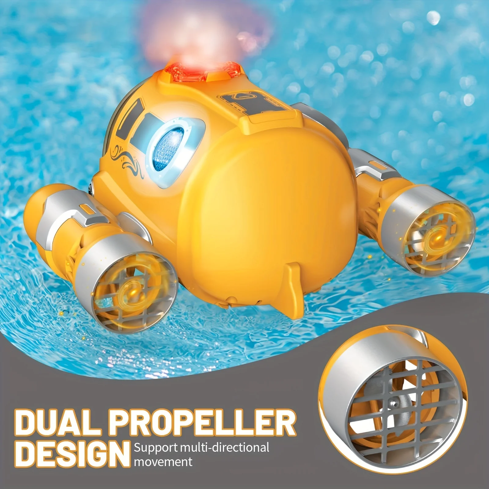 TUSEANG Ferngesteuertes Boots-Poolspielzeug: 2,4 GHz RC-Boot-Wasserspielzeug mit leuchtendem Spray und wasserdichter Fernbedienung – perfektes Geschenk für Kinder und Jungen und Mädchen!