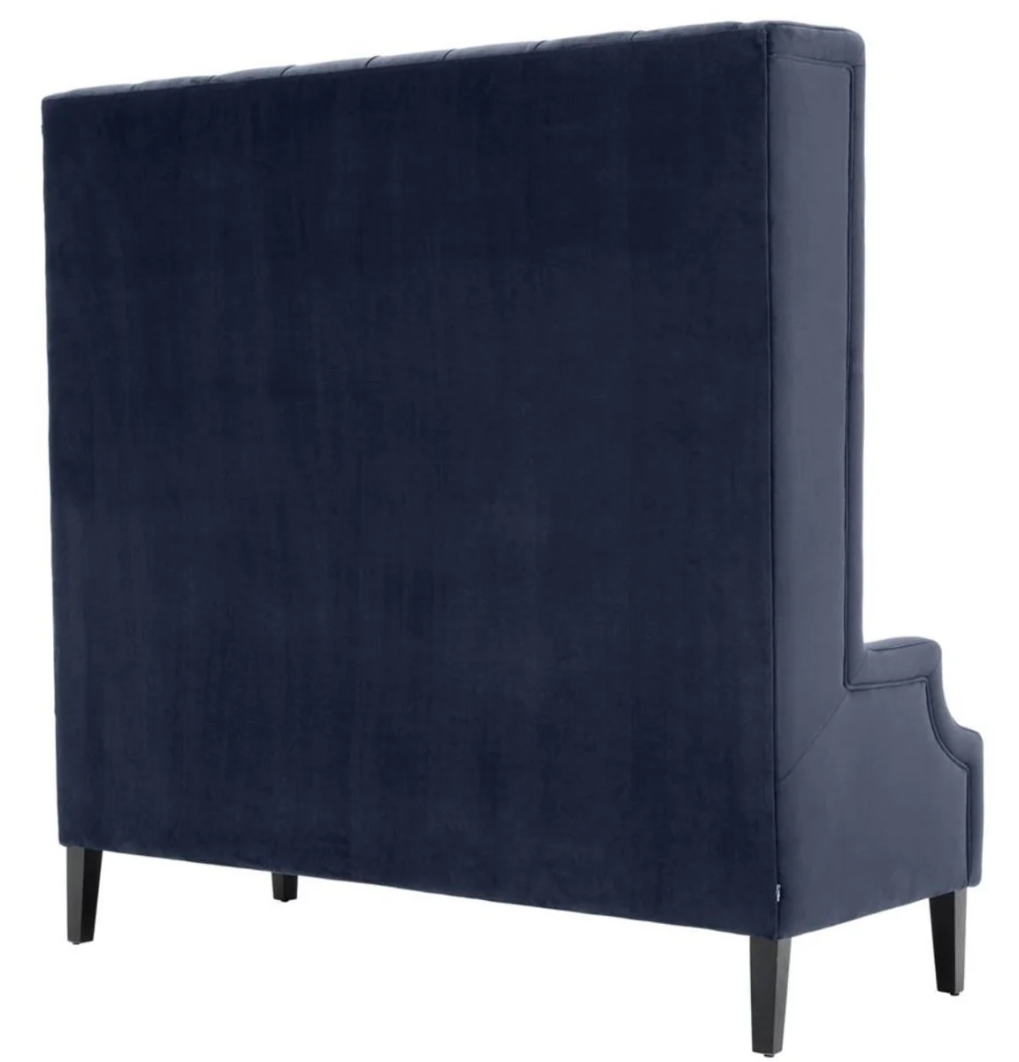 Luxury high-back sofa midnight blue / black 160 x 68 x H. 160 cm - Luxury Chesterfield velvet sofa