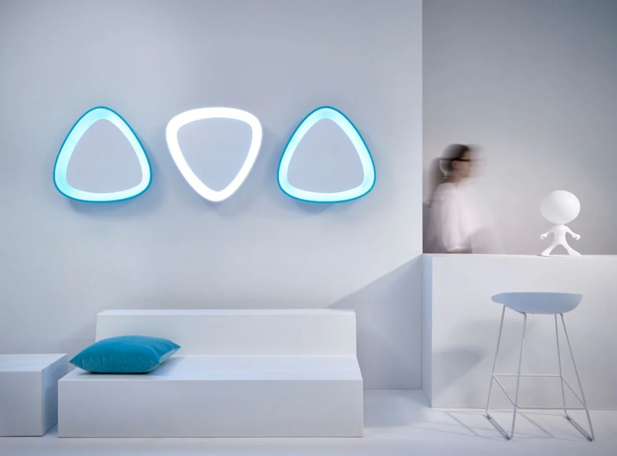 Luxury designer mirror blue 64 x H. 63 cm - designer wall mirror with light