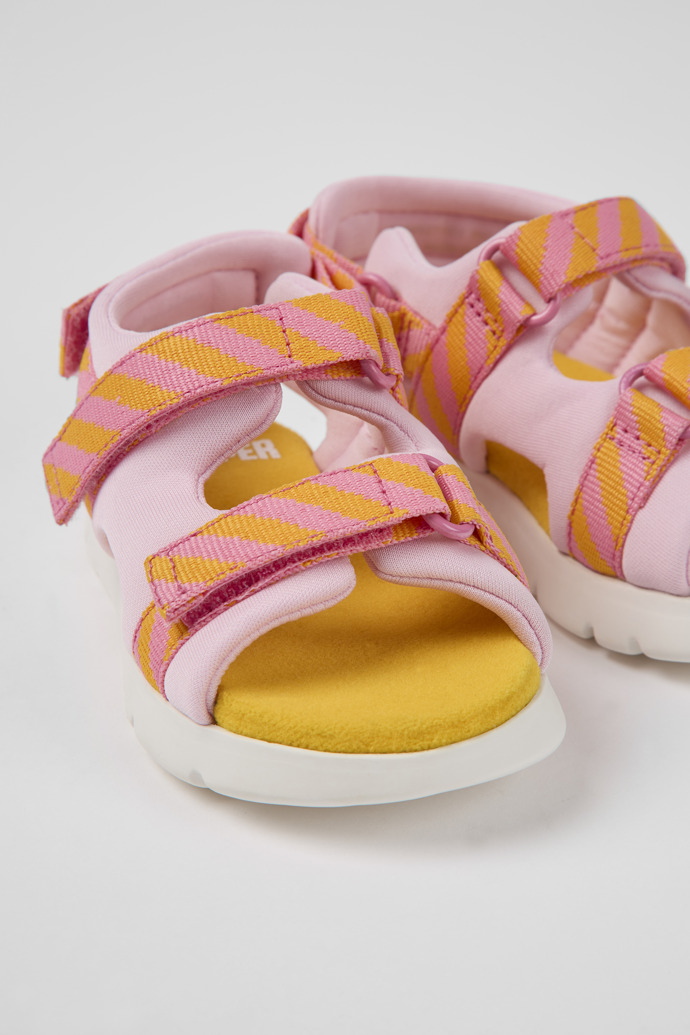 Oruga Pink und orange textile Sandalen für Kinder