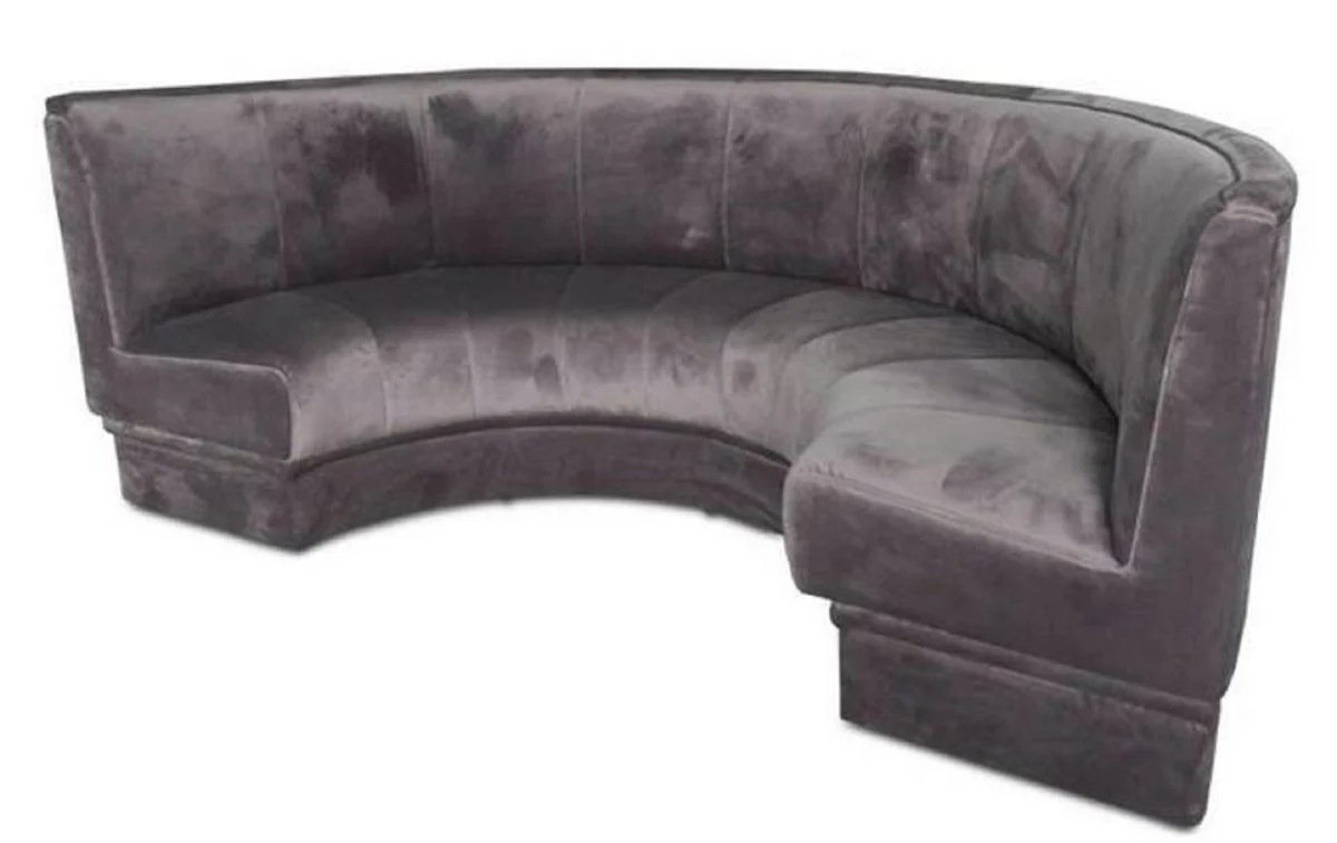 Luxury sofa gray 167 x 83 x H. 94 cm - Semicircular velvet sofa - Luxury furniture