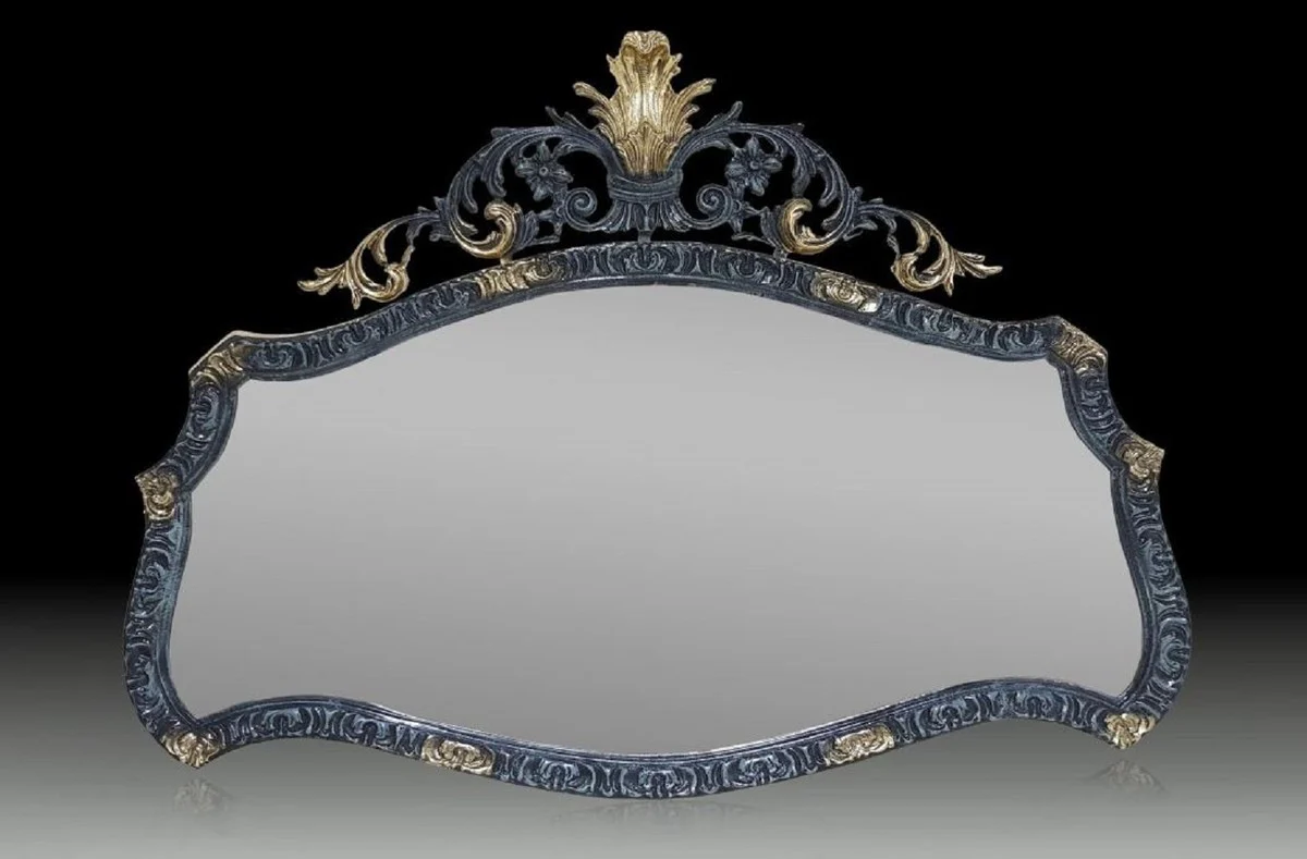 Luxury Baroque Bronze Mirror Blue / Gold 115 cm - Baroque Furniture