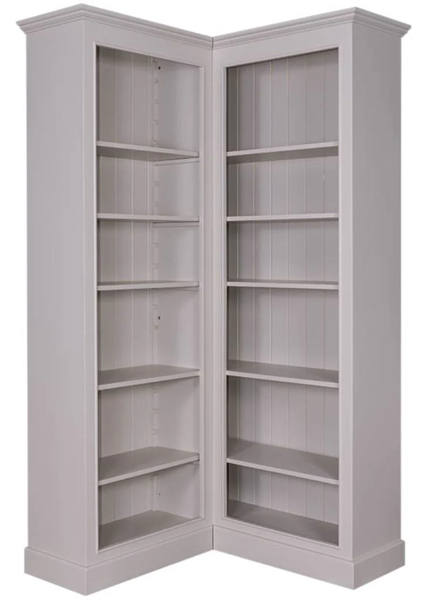 Country house style corner bookcase gray 108 x 108 x H. 210 cm - country house style corner cabinet