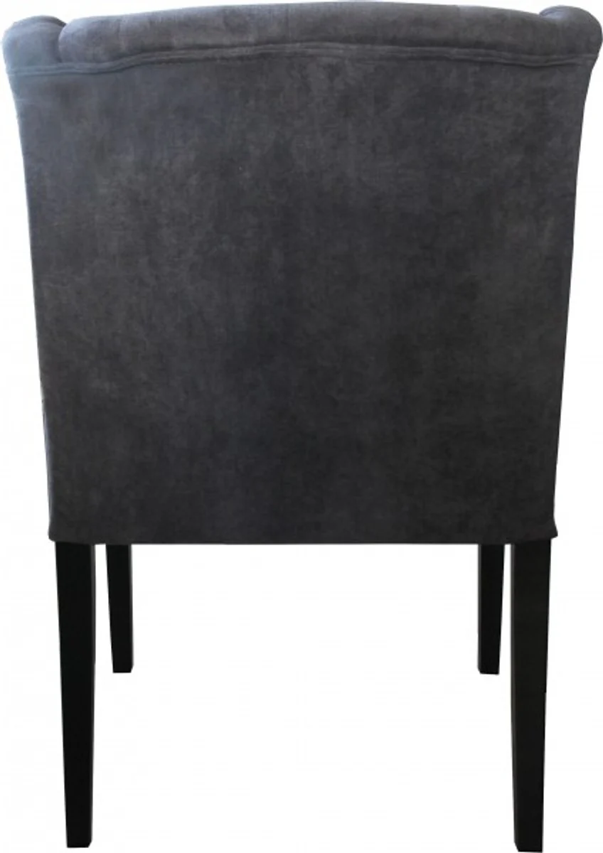 Luxury dining room chair gray / black with armrests - hotel restaurant furniture catering