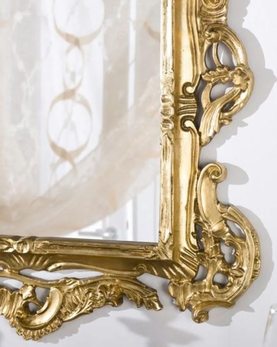 Luxury Baroque wall mirror gold 82 x 6 x H. 128 cm - Magnificent mirror in the Baroque style - Baroque furniture