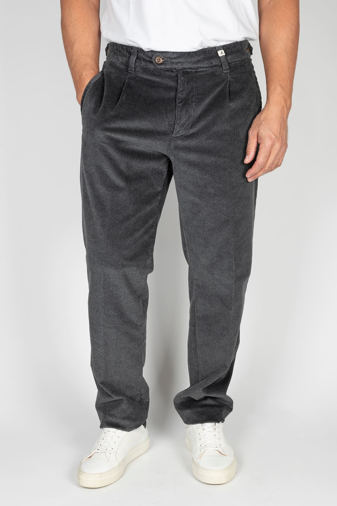 Rivera-Spain My Myths graue Fischgrätenhose