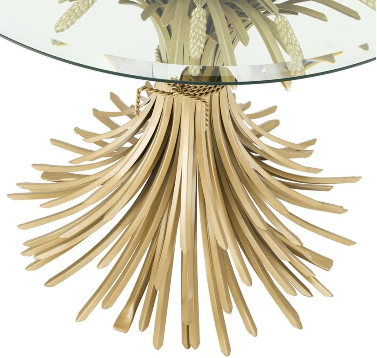 Luxury side table antique gold Ø 90 x H. 70 cm - round designer side table with slanted table top