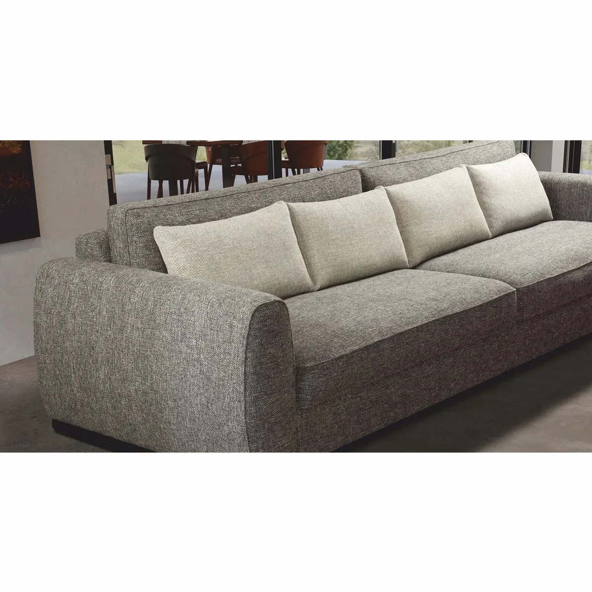 Luxury Sofa Gray / Black 337 cm - Luxury Living Room & Hotel Furniture