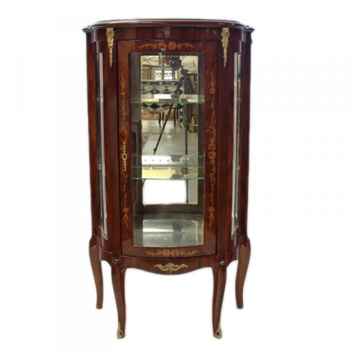 Baroque display cabinet model mahogany - display cabinet - living room cabinet