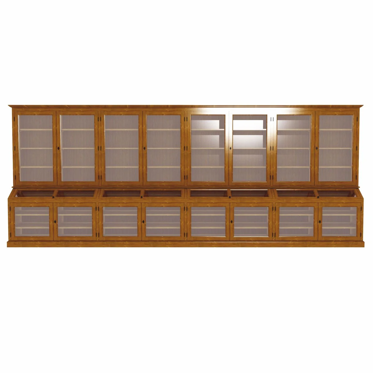 Landhausstil Massivholz Barschrank Braun 600 cm - Bar Möbel