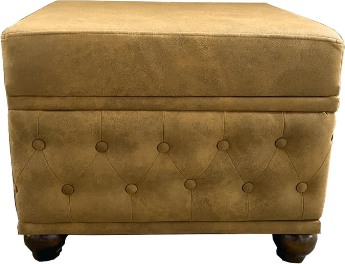 Chesterfield stool antique brown 60 x 46 x H. 45 cm - stool - footstool - Chesterfield living room furniture