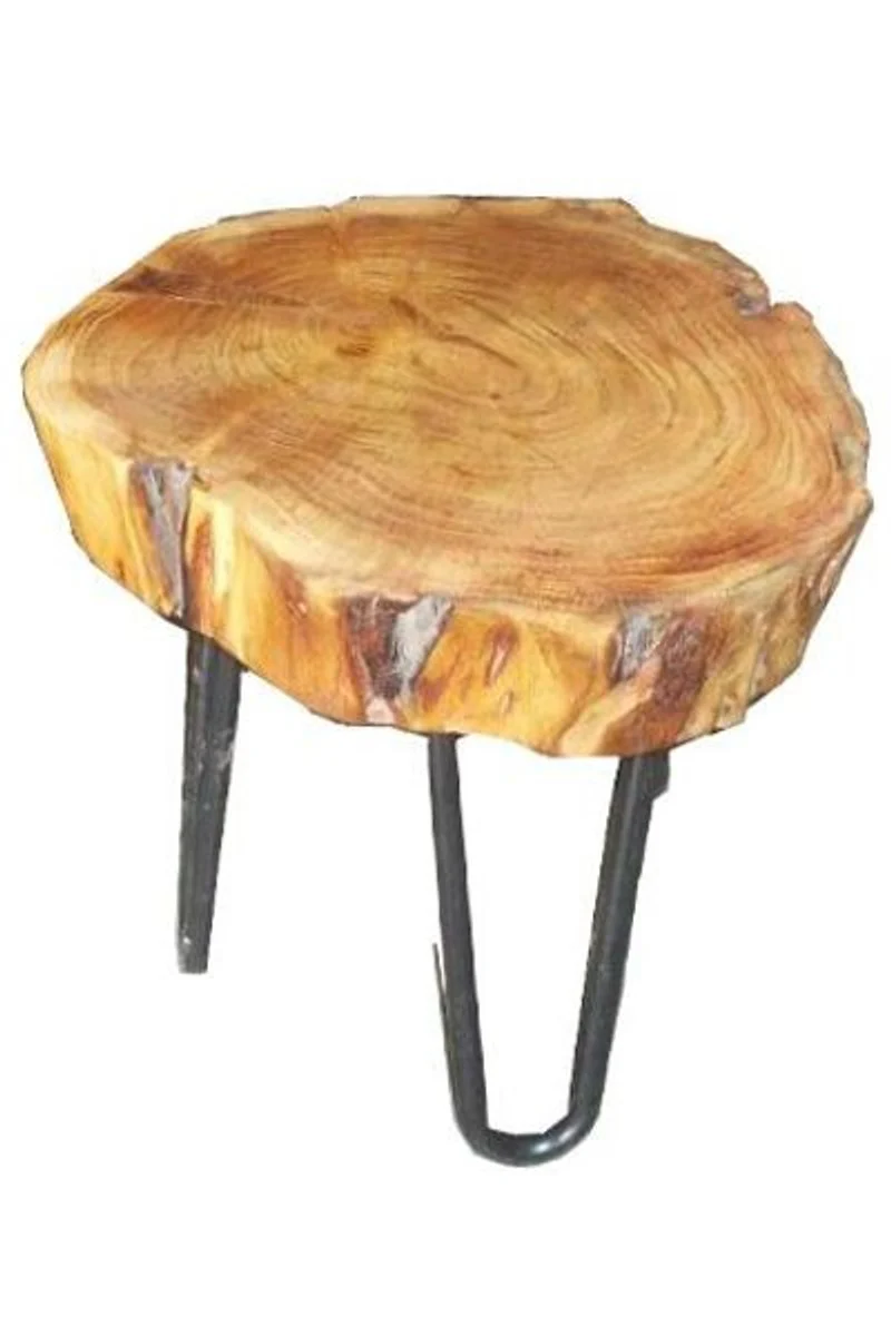 Side table acacia wood / iron 33 - 45 cm - Industrial furniture stool table